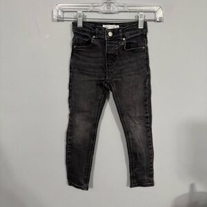 Zara The Skinny Pant Black Denim Jeans Girls Size 4T - 5T Adjustable Waist 4-5